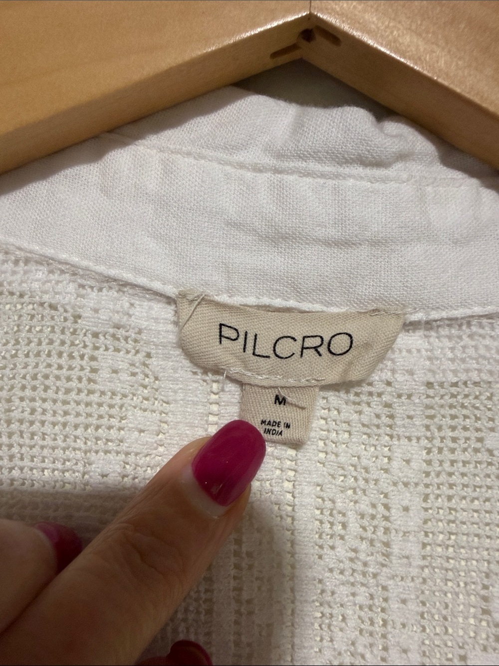 Anthropologie Pilcro Cutwork Bubble-Sleeve Shirt, MED white eyelet top - Picture 6 of 8